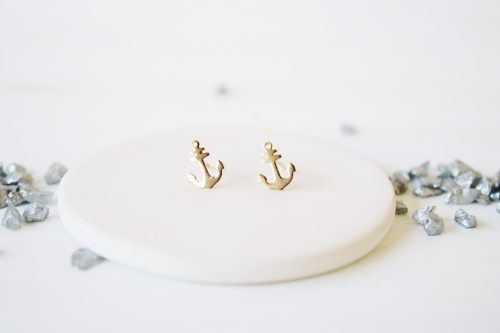 Pendientes ancla dorados Fauna y Flora