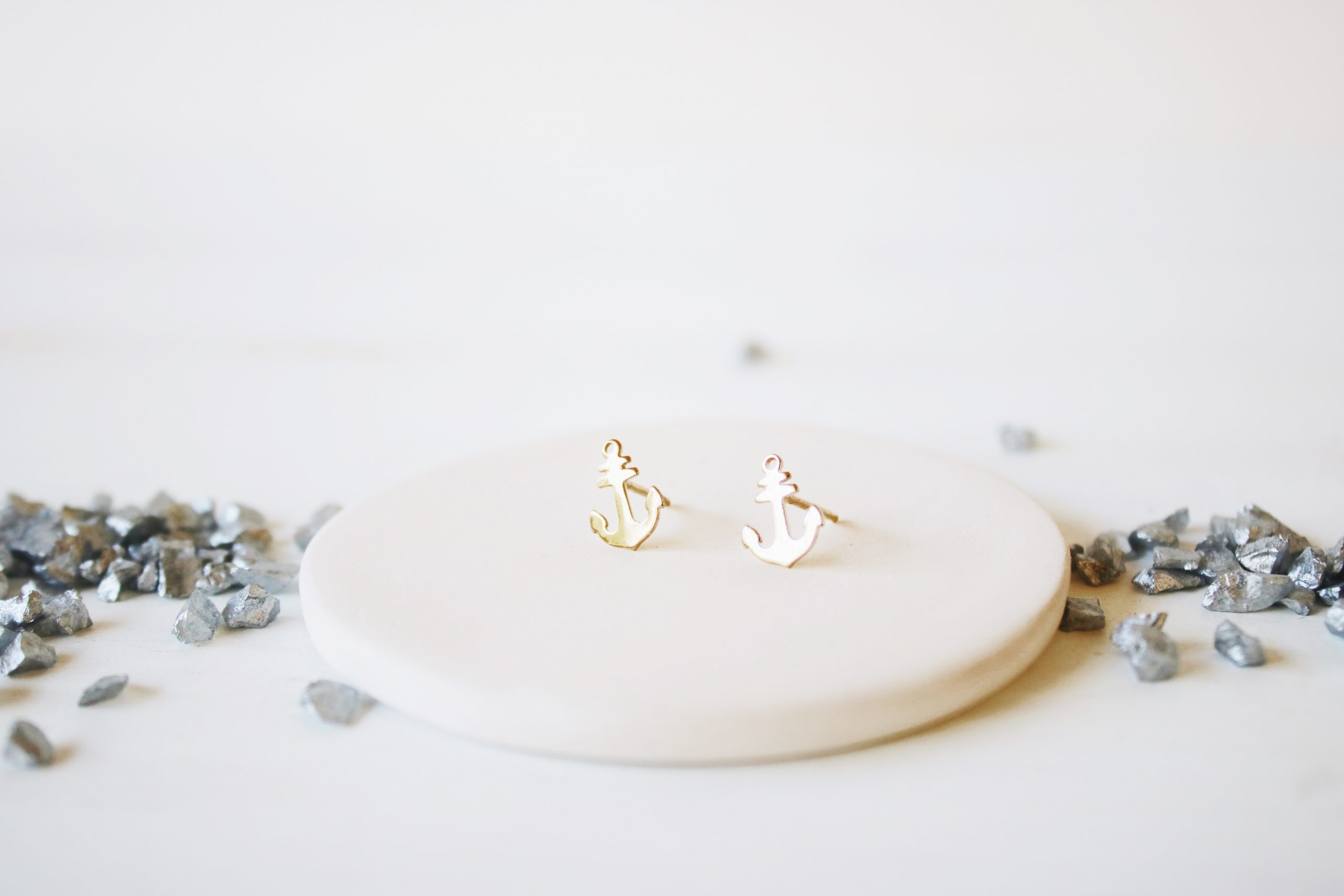 Pendientes ancla dorados Fauna y Flora