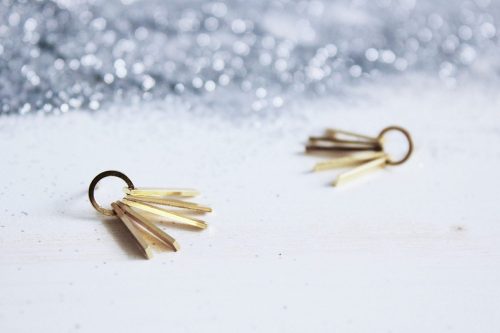 Fauna y Flora Pendientes estrella Nova de estilo étnico. Chapado en oro de 18kt y libre de níquel y plomo