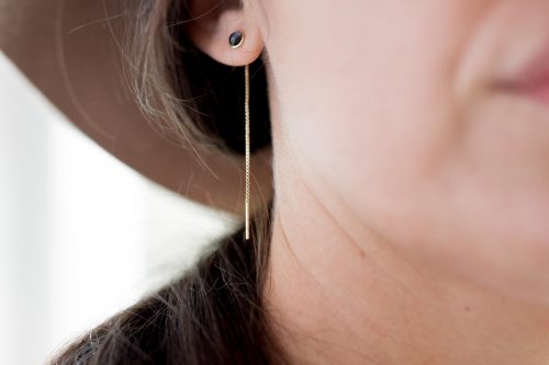 Pendientes largos con piedra y cadenita Vega de Fauna y Flora