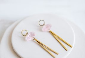 Fauna y Flora pendientes étnicos mineral Afrodita22