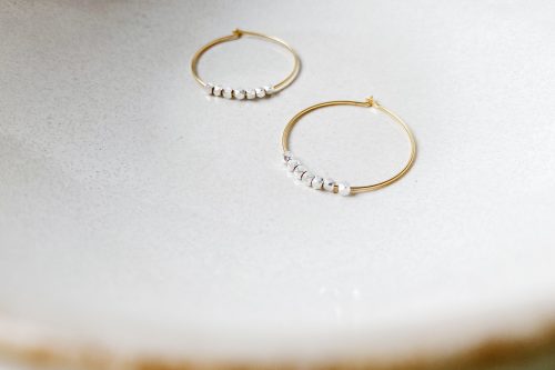 Pendientes de aro cuentas de plata Hechizo de Fauna y Flora